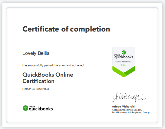 QuickBooks Online Certication