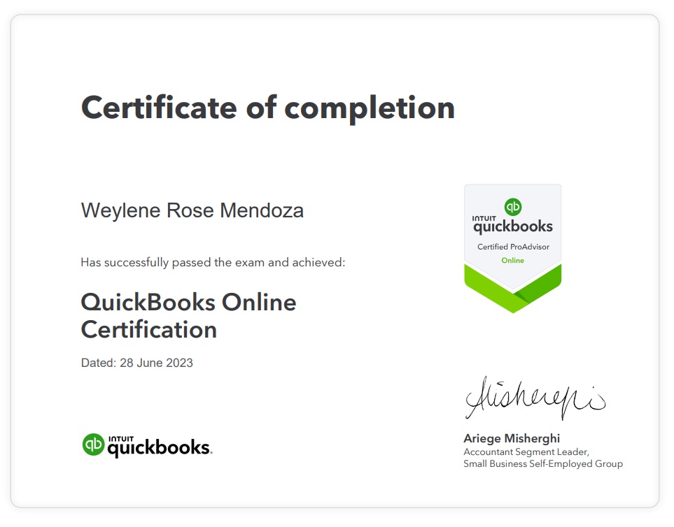 Quickbooks Certification