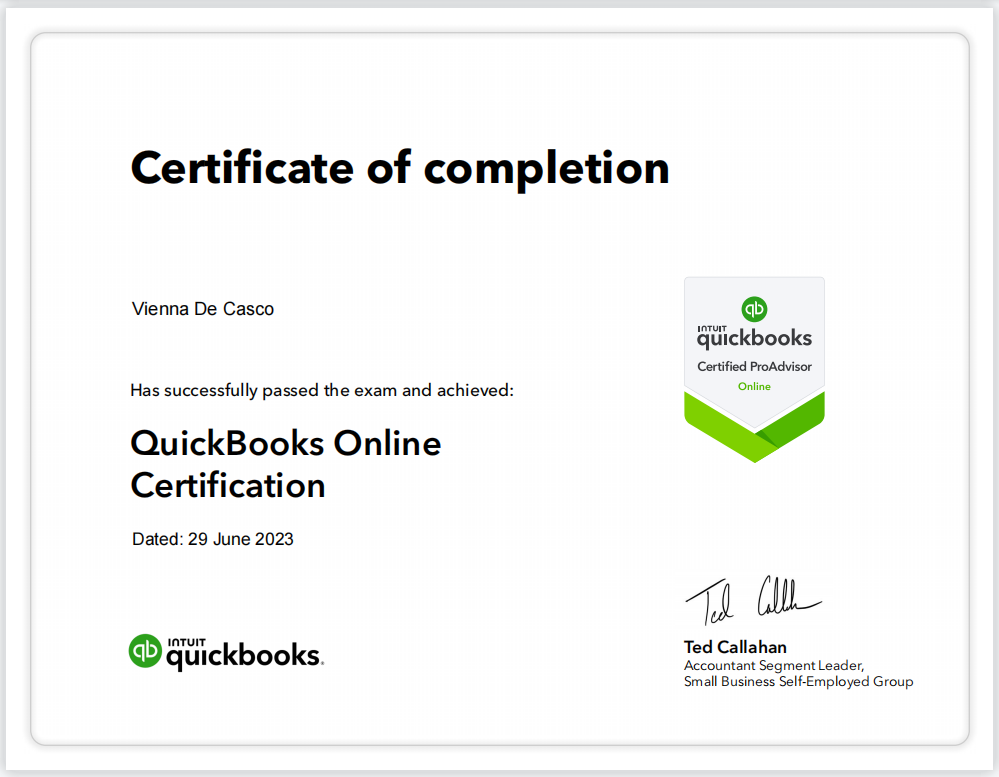 QuickBooks Recertification