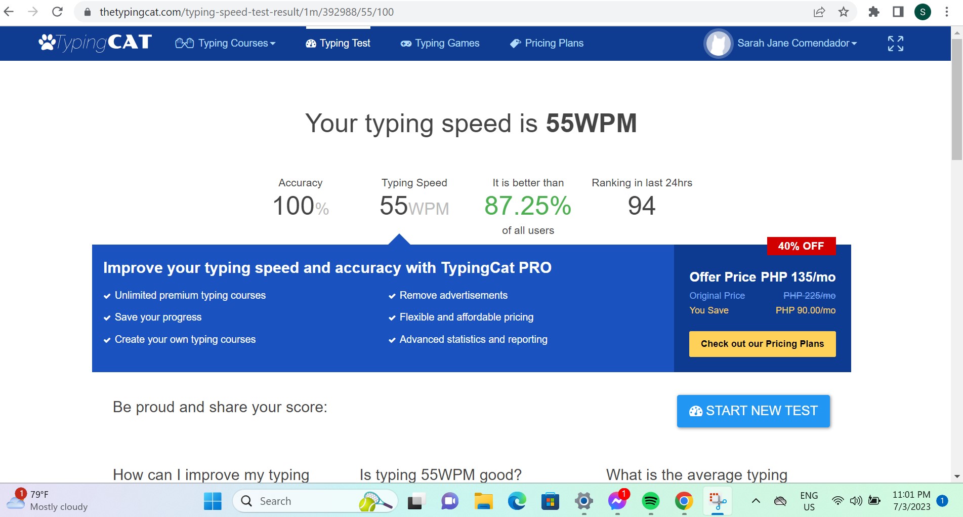 Typing Test Updated