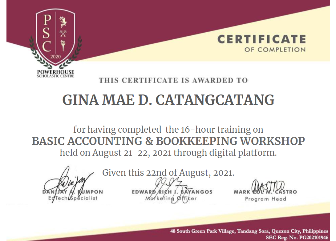 Basic Accounting and Bookkeeping Workshop