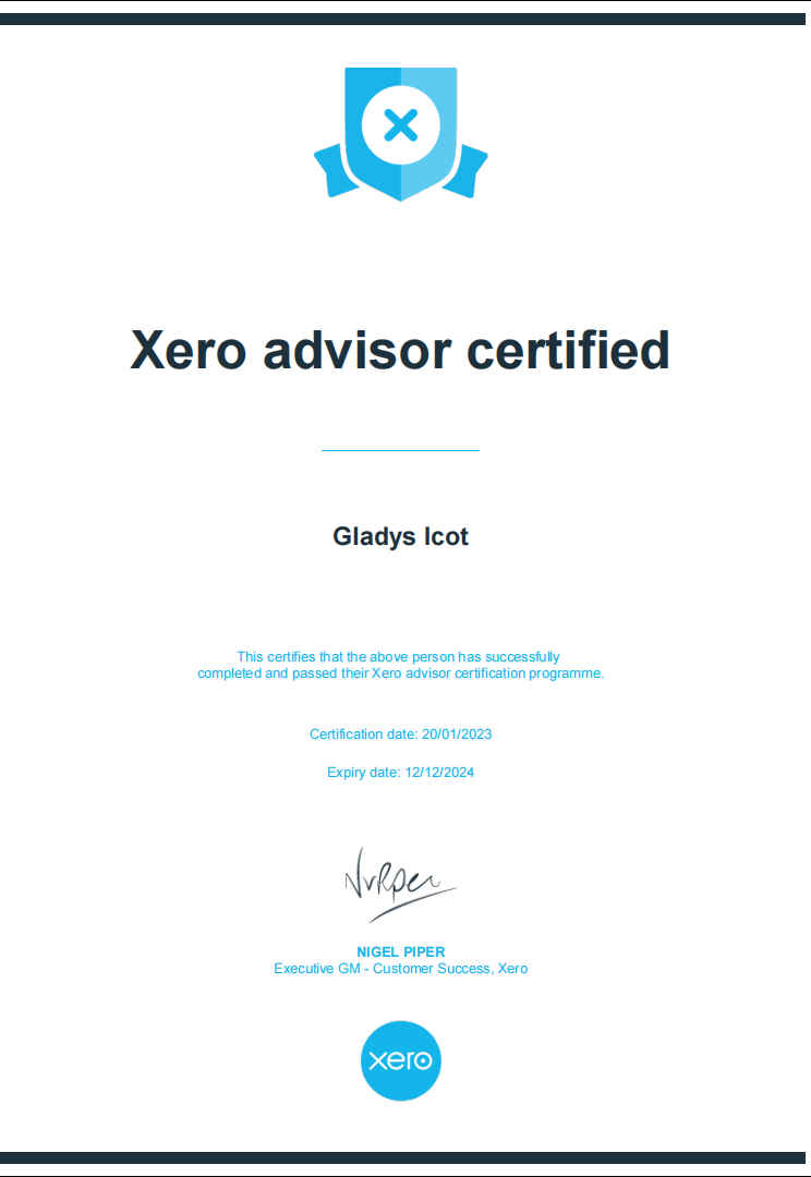 Xero Advisor Certified