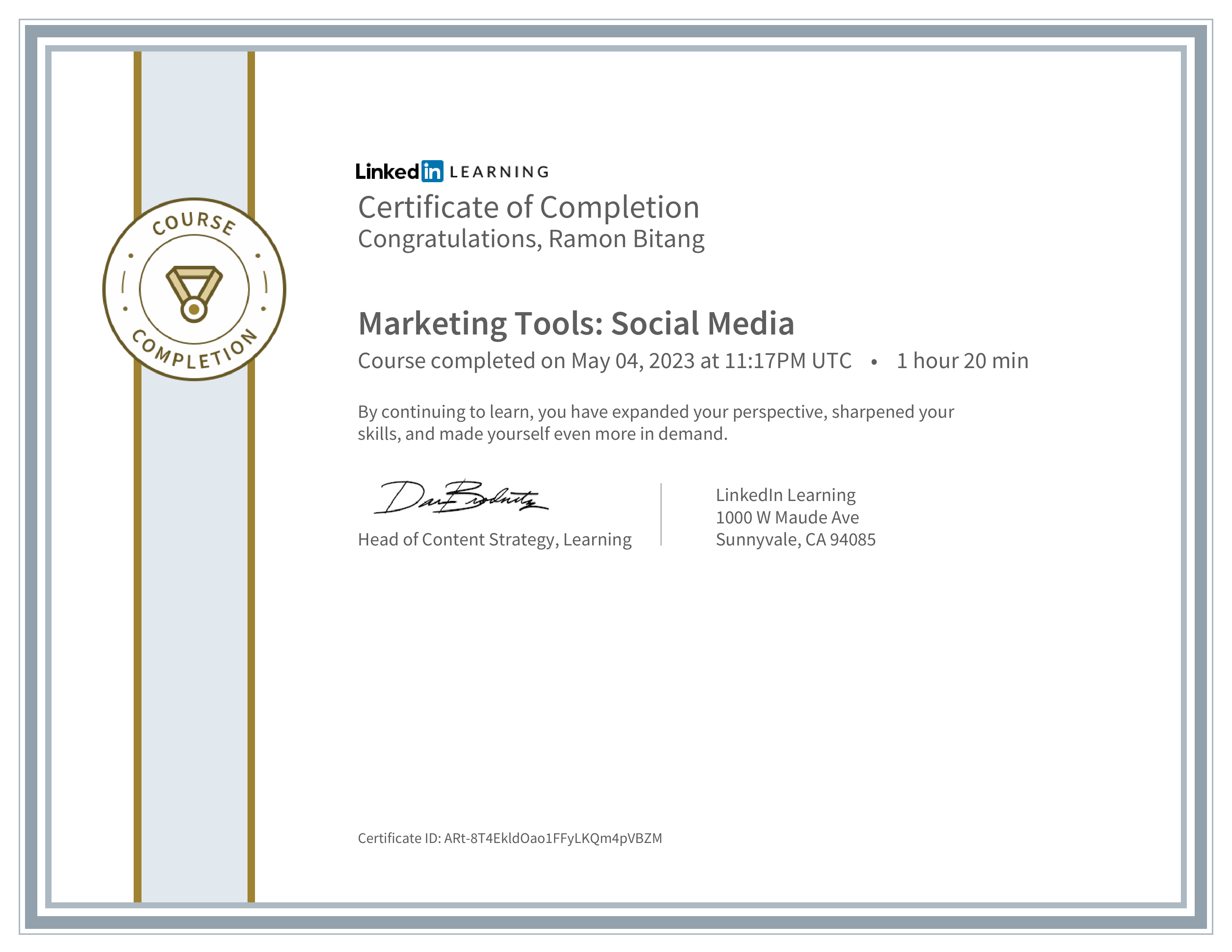 CertificateOfCompletion_Marketing Tools Social Media