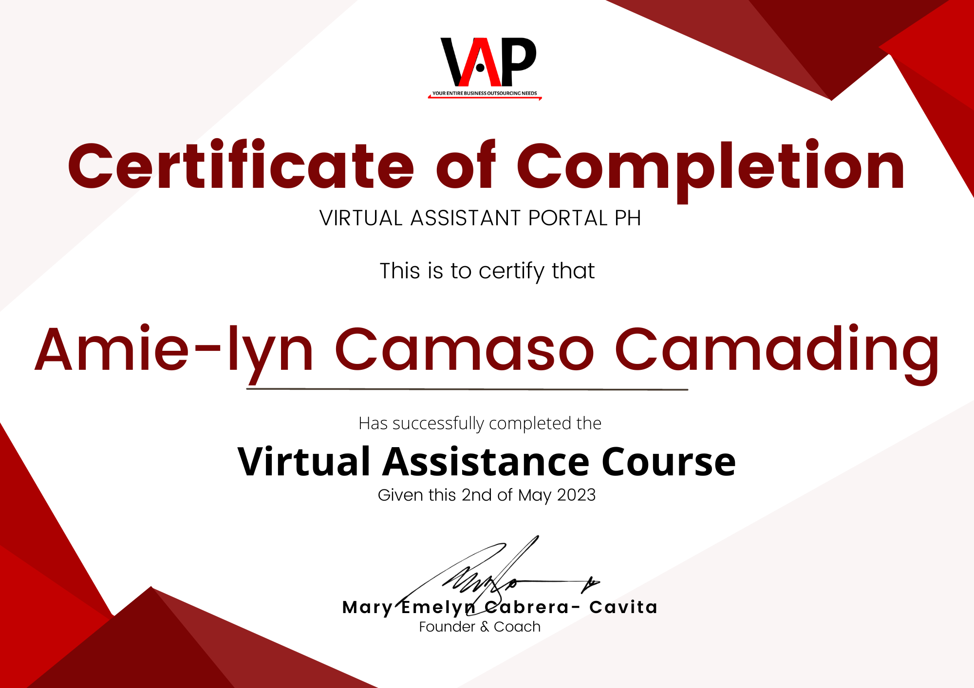 Virtual Assistance Course