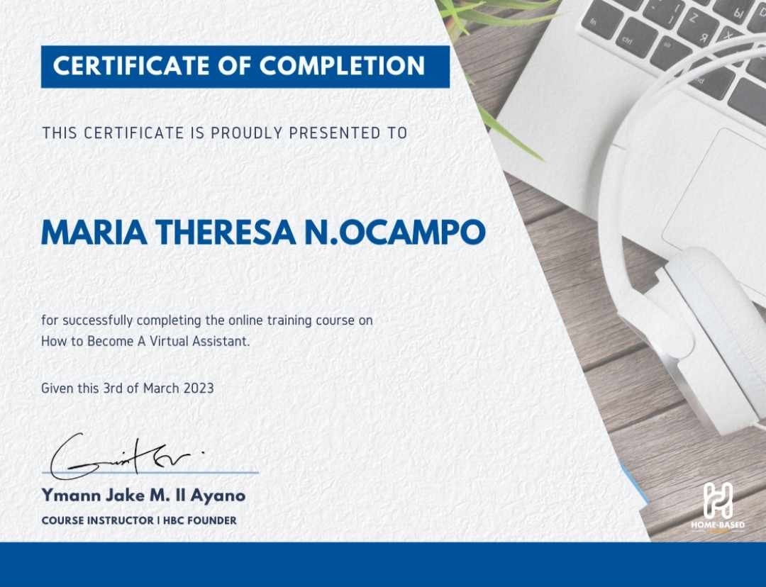 Virtual Assistant Certificate