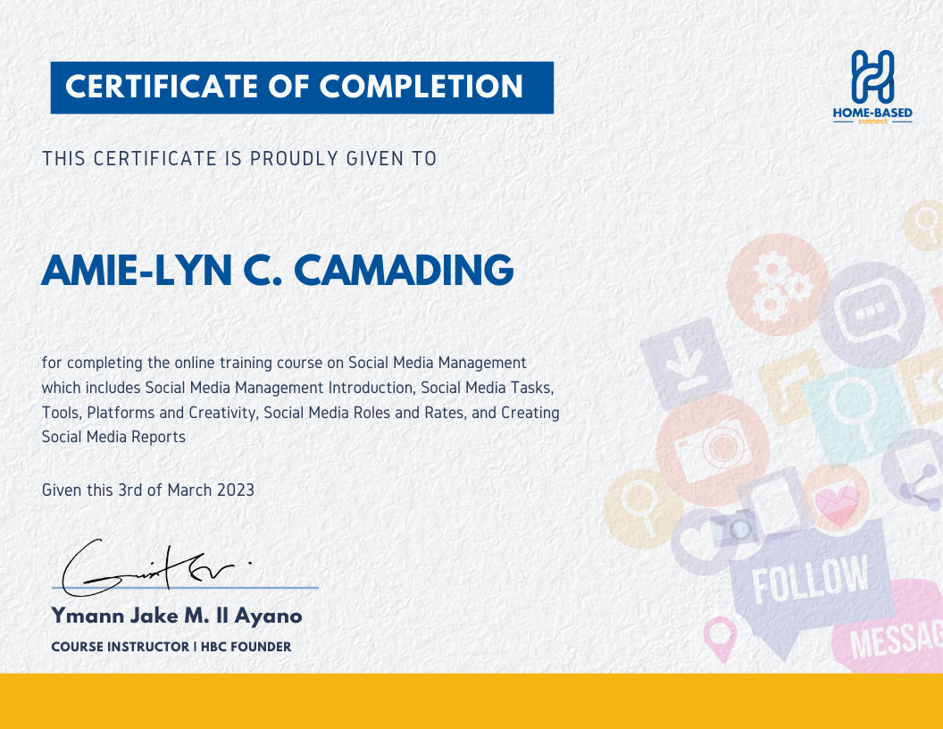 Social Media Management Certificate