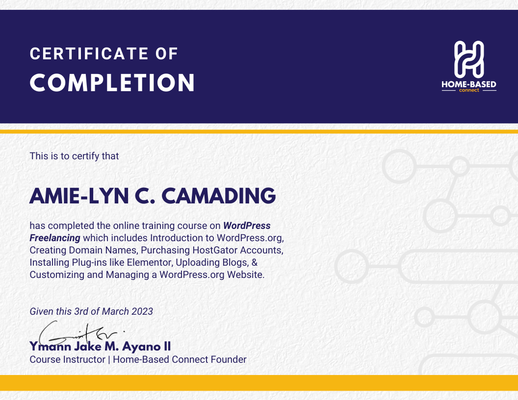 WordPress Certificate