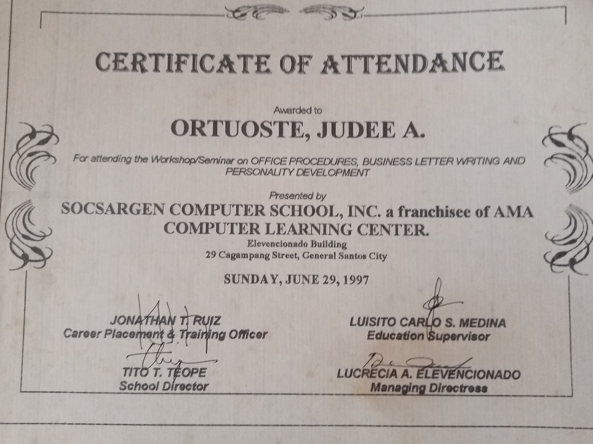 Certificate