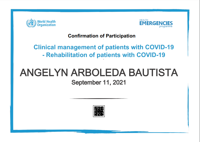 CourseClinical Management of patients with COVID-19 co