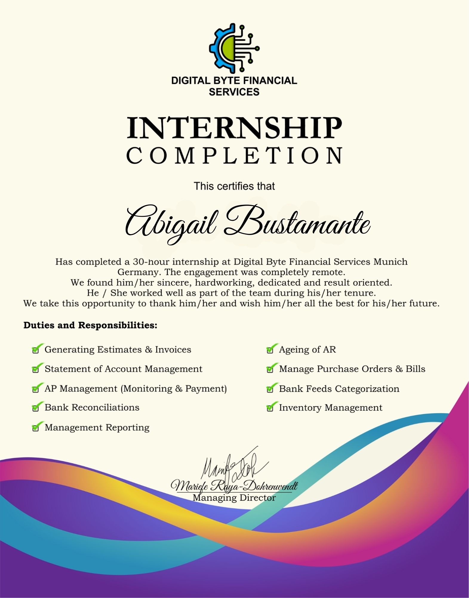 INTERNSHIP CERT