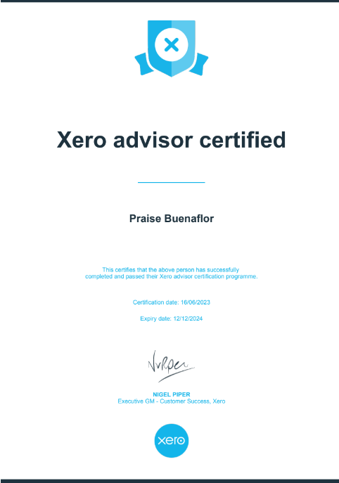 Xero Advisor Certificate