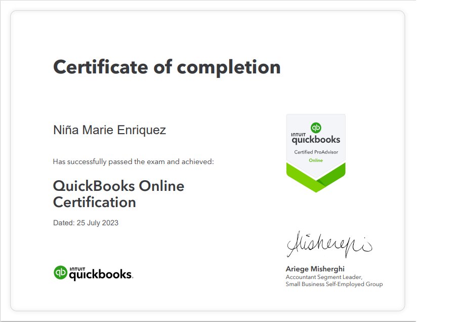 Quickbooks Online Certification