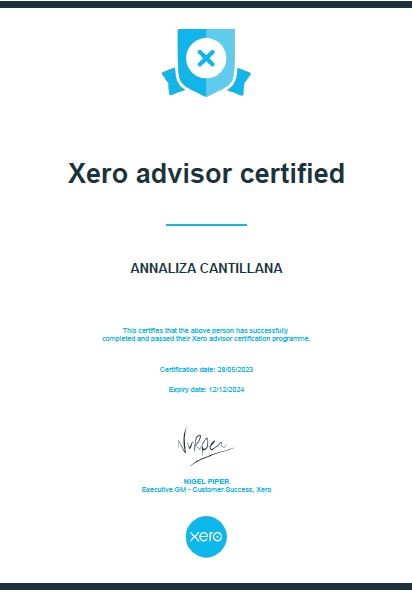 Xero Advisor Certified