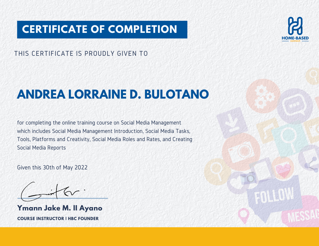 Social Media Management Certificate