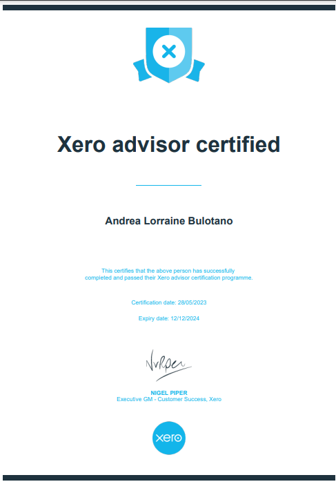 Xero Advisor Certified