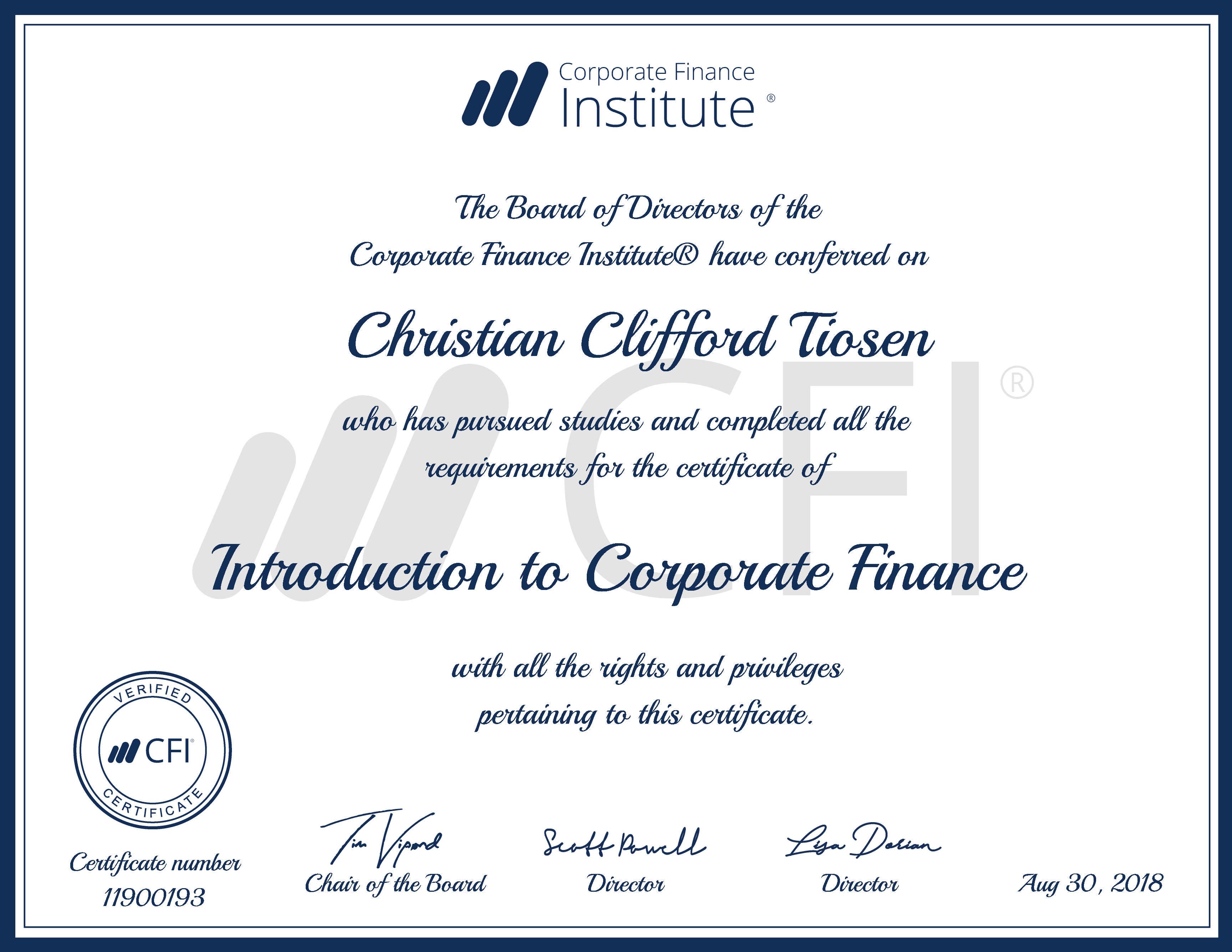 CFI - Corporate Finance