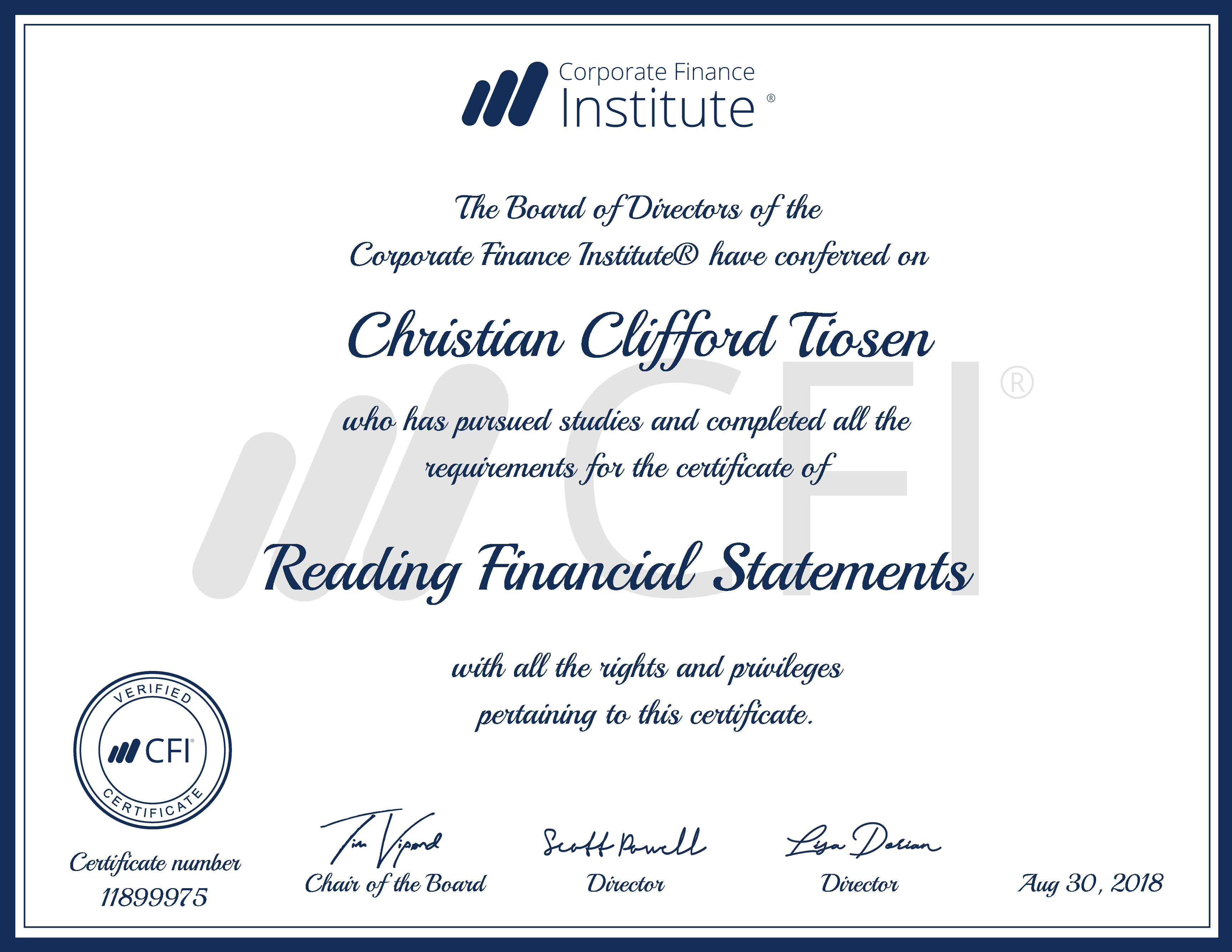 CFI - Reading Financial Statement