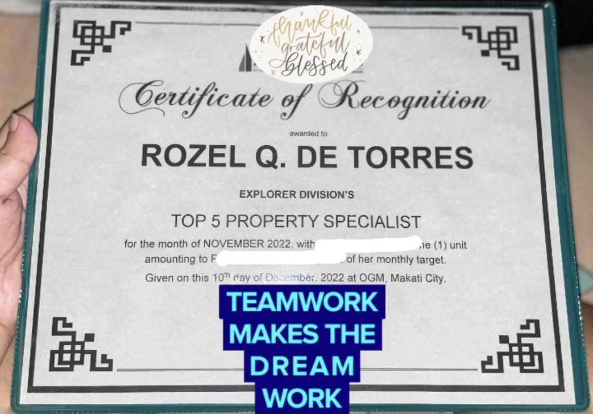 Certificate of Recognition