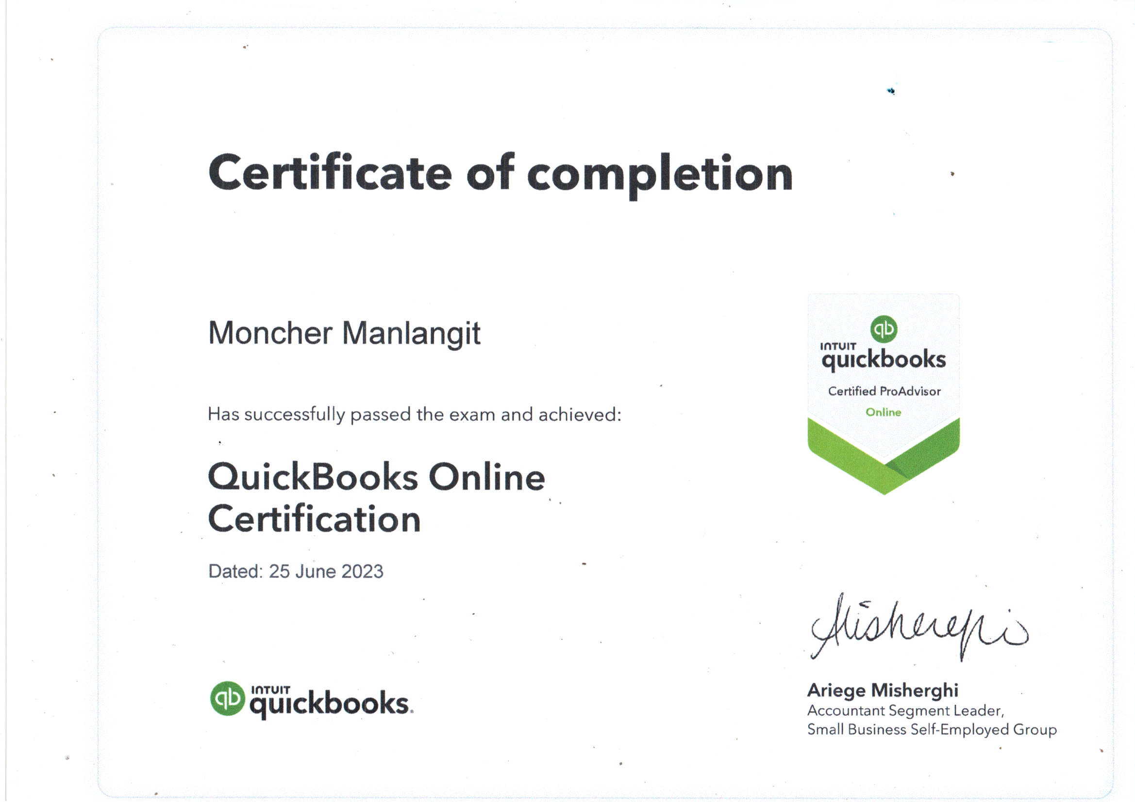 QuickBooks Certification