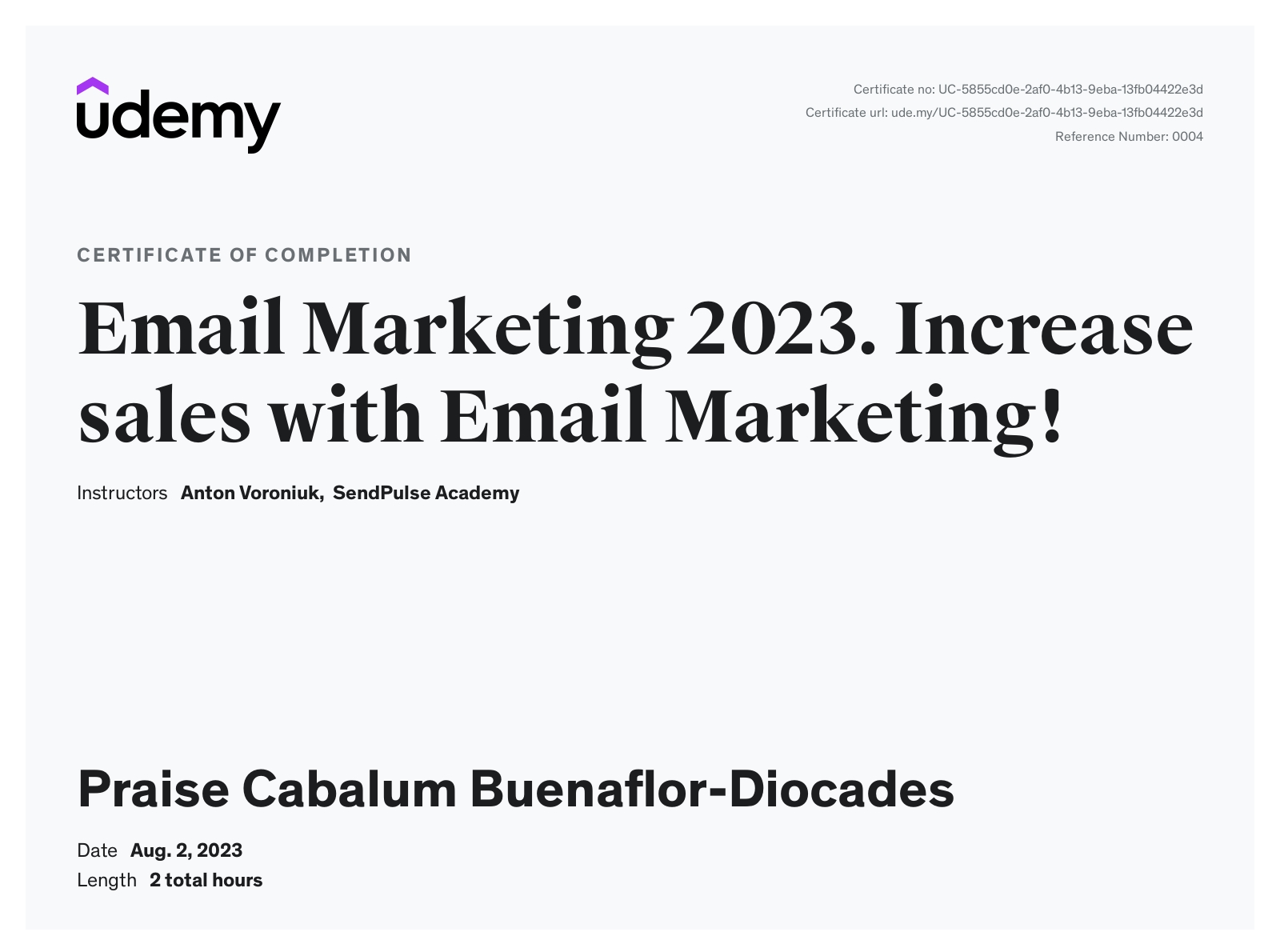 Udemy- Email Marketing