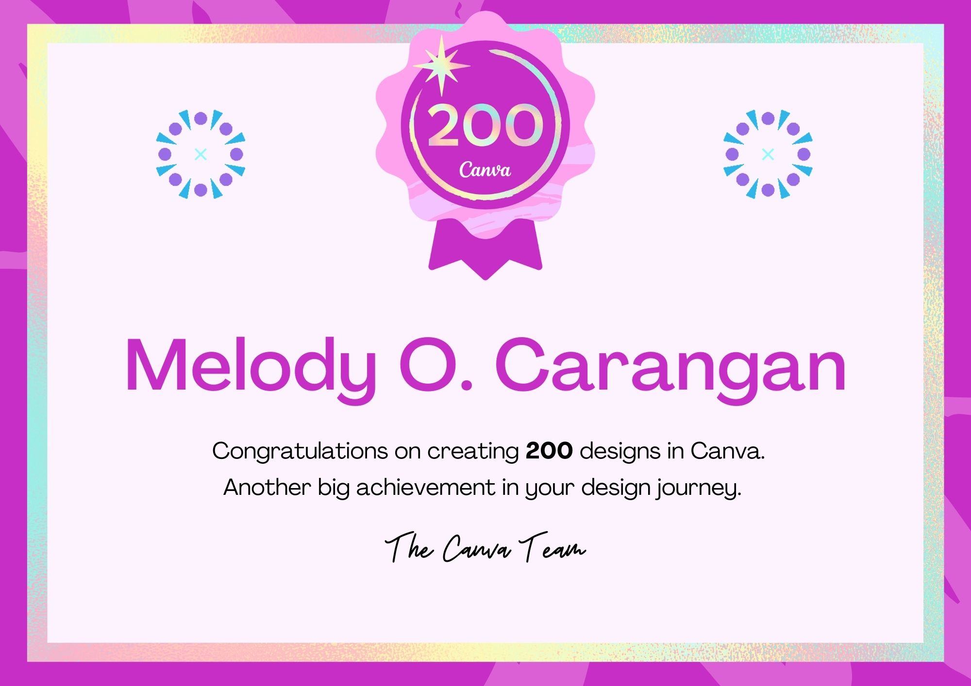 Canva 200 Designs Milestone