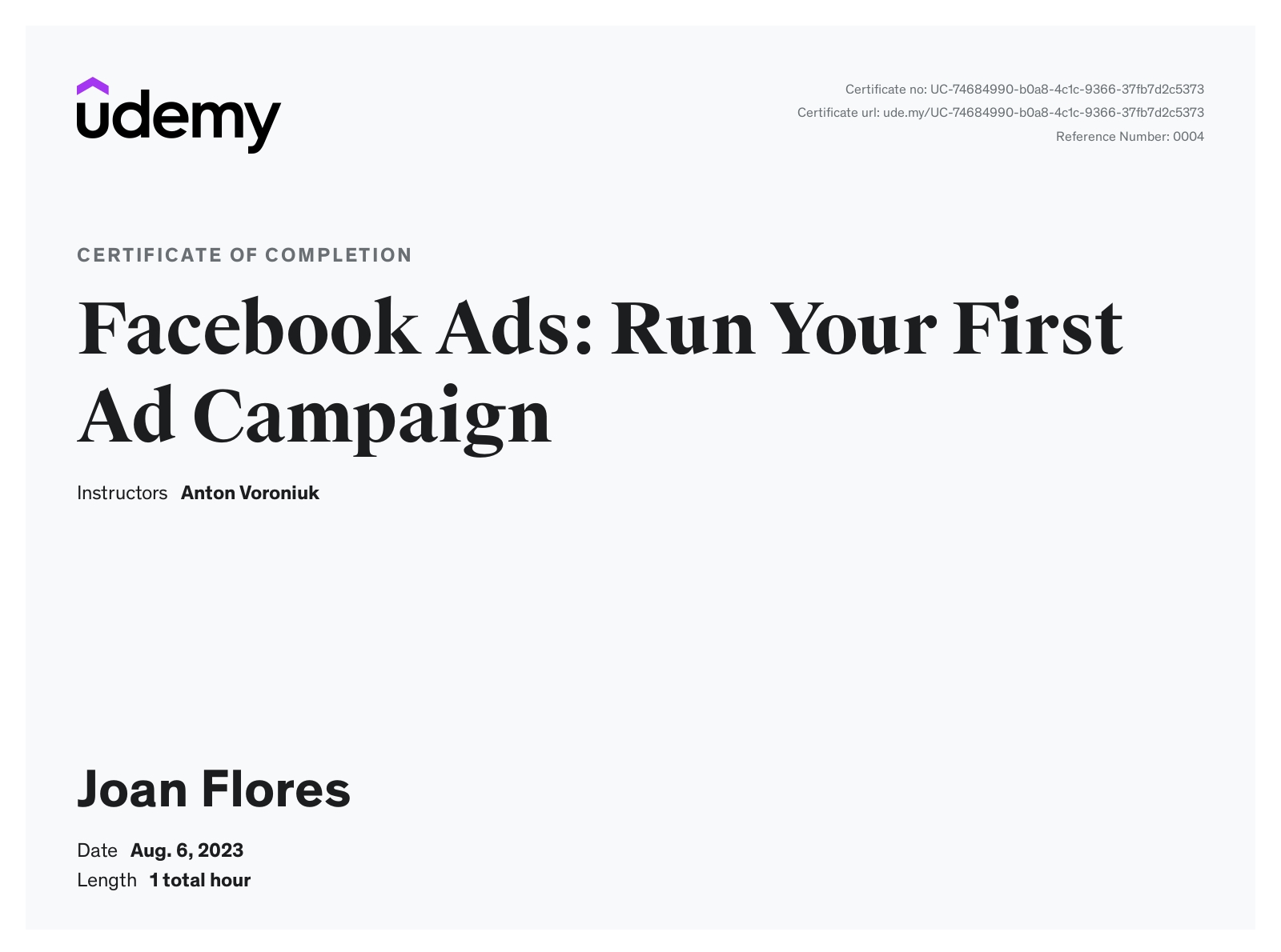 Facebook Ads:  Run You First Ad Campaign by Udemy