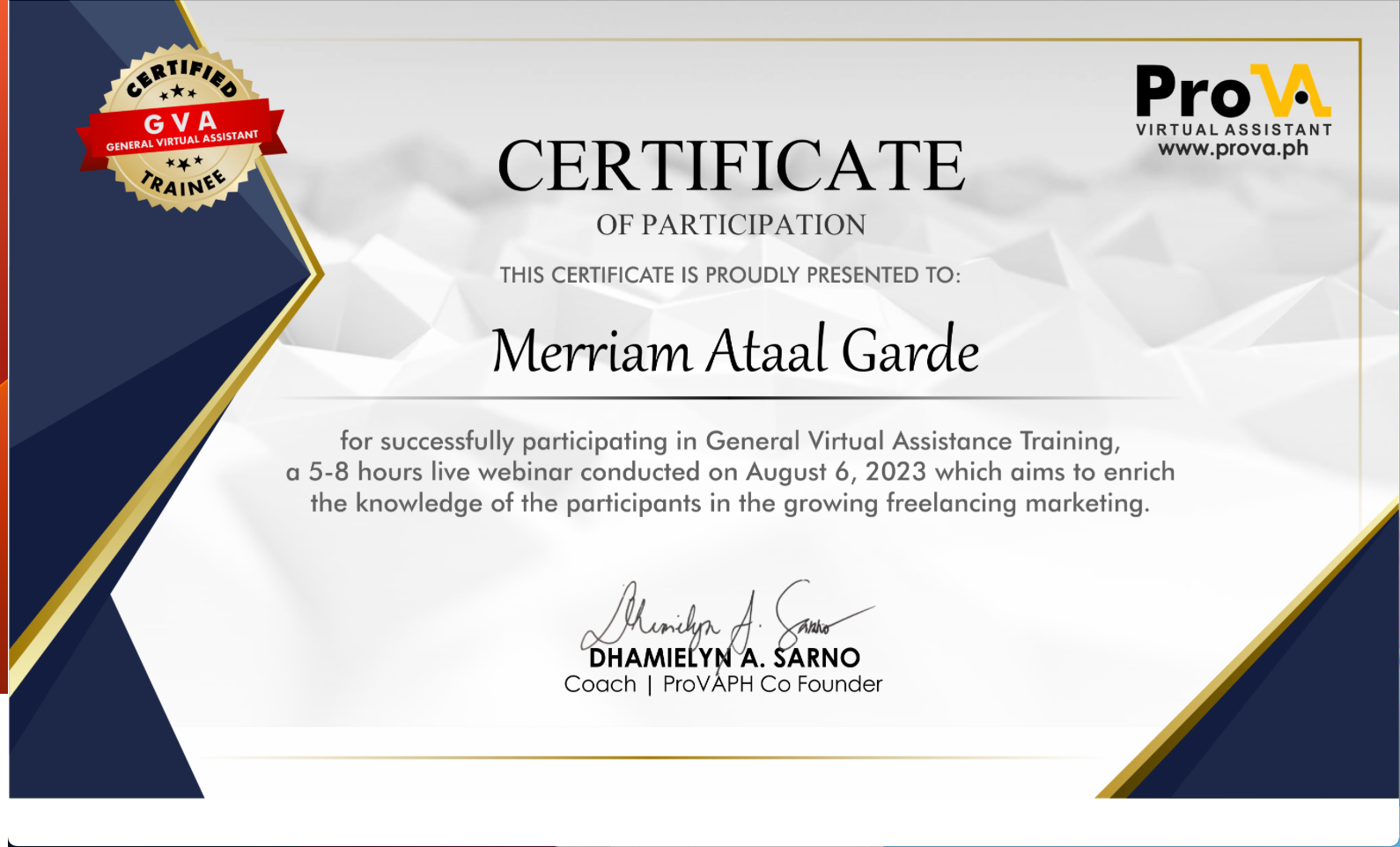 General Virtual Assistant Certificate