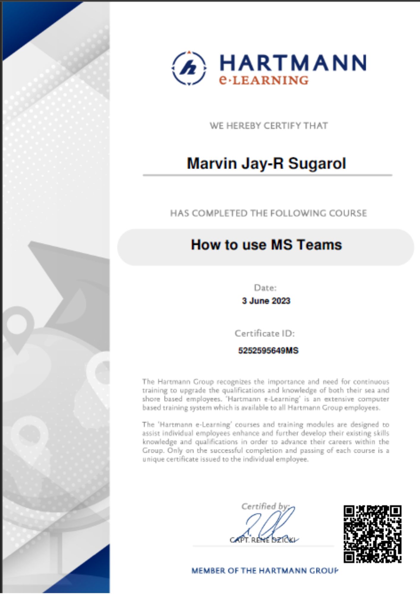 MS Teams Certificate