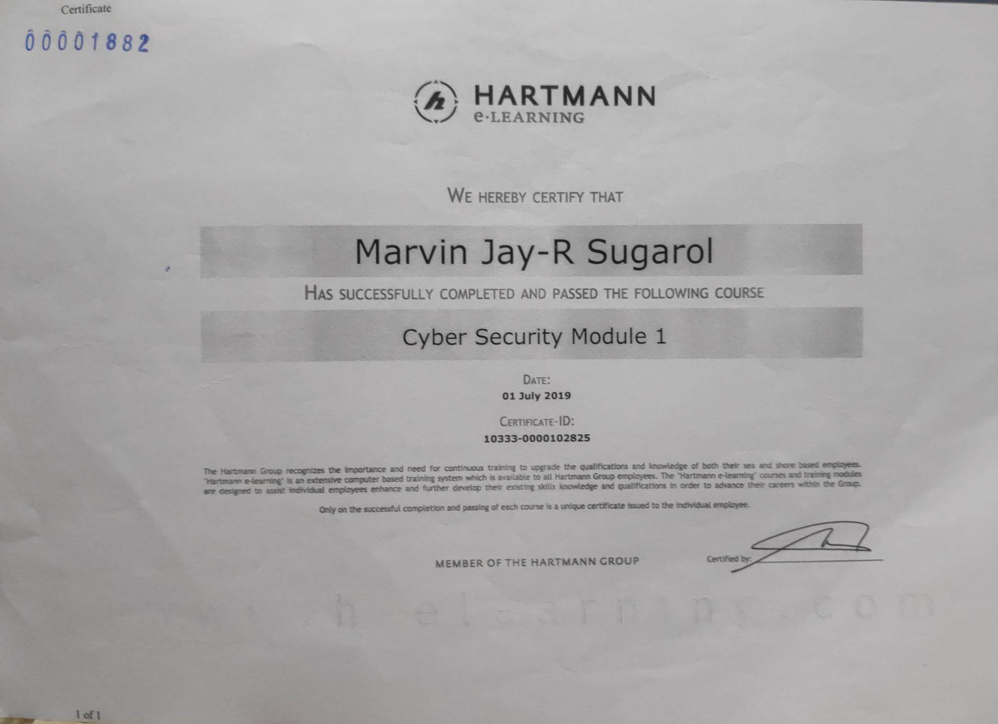 Cyber Security Certificate