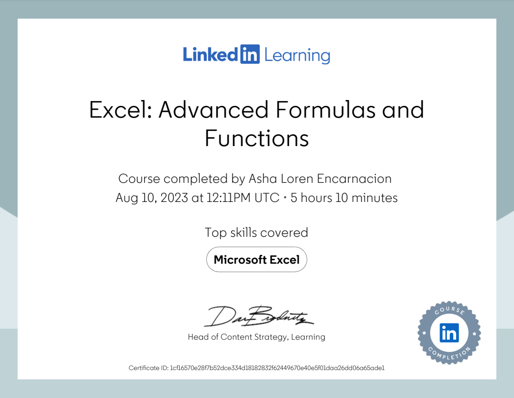 Excel: Advanced Formulas and Functions