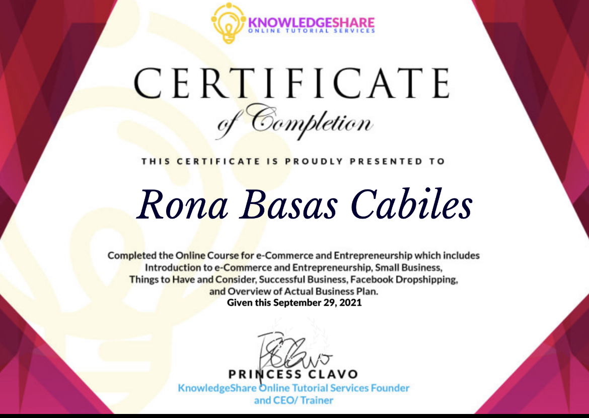 E-Commerce and Entrepreneurship Certificate