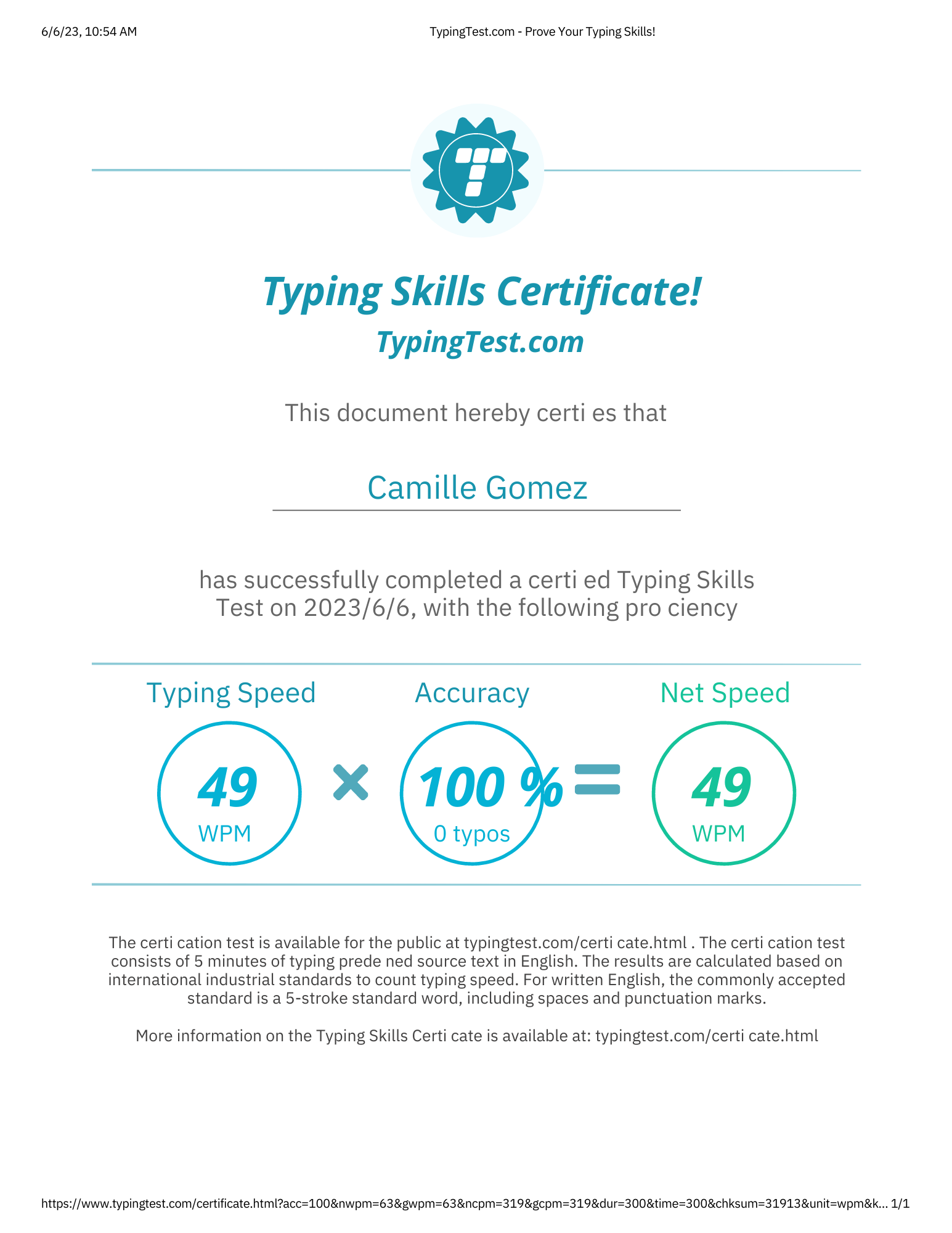 typing test