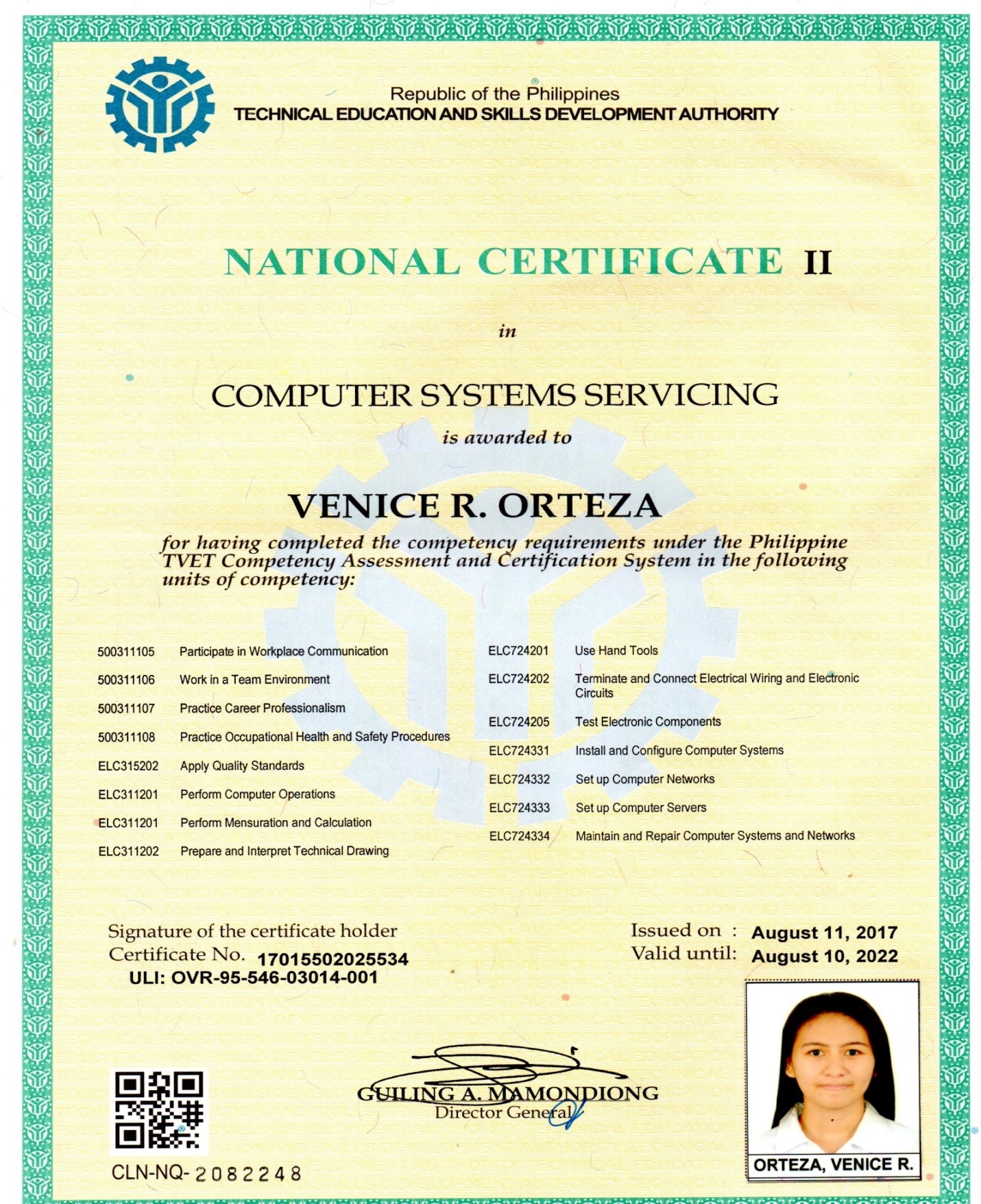 National Certificate II