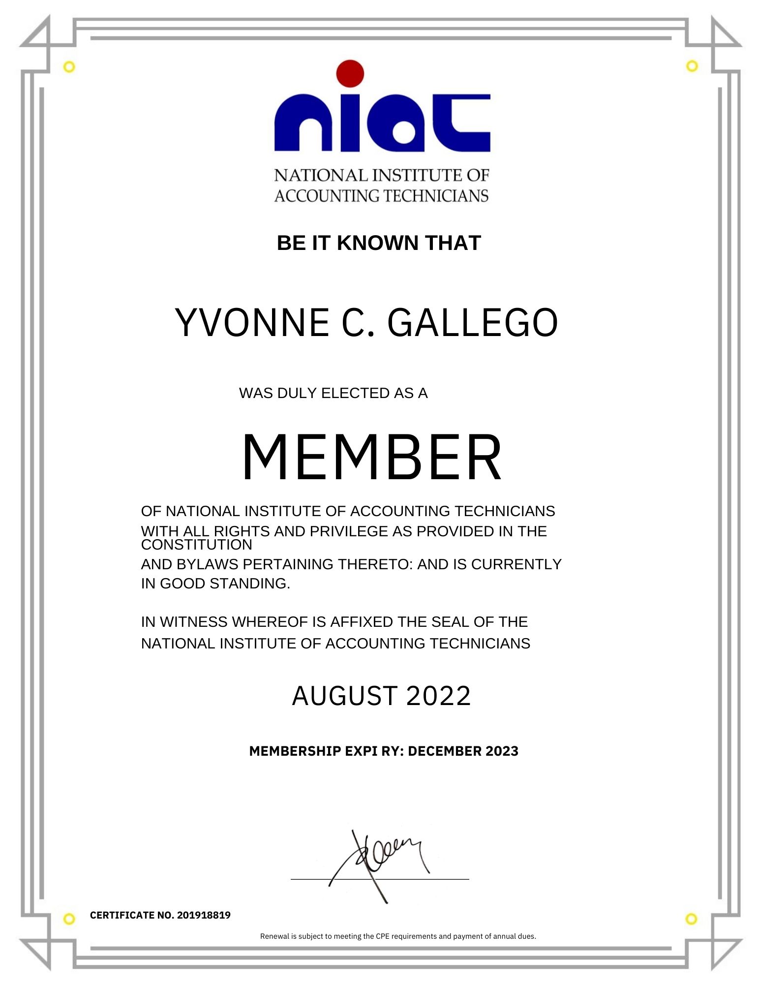 NIAT Member