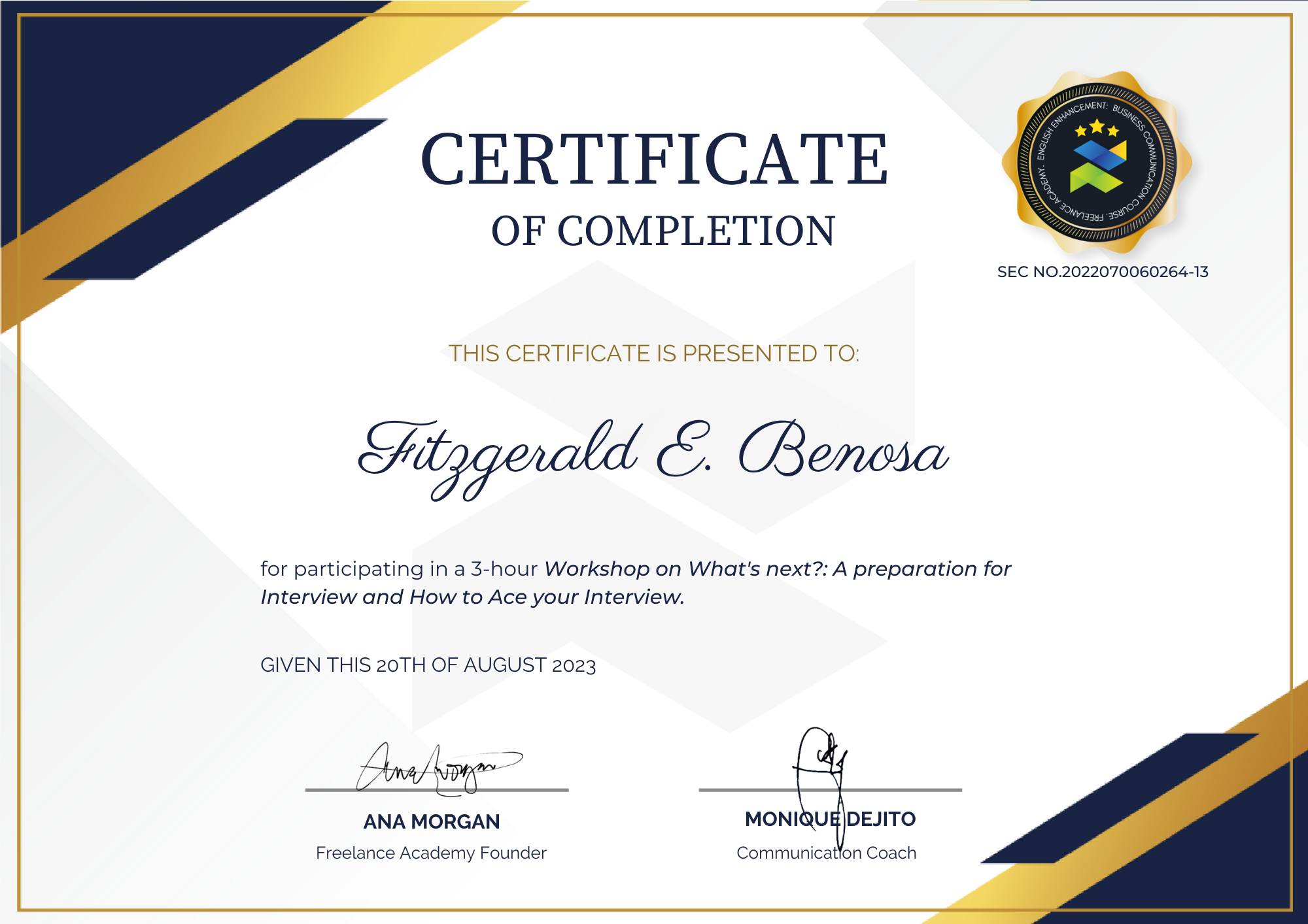 Certificate