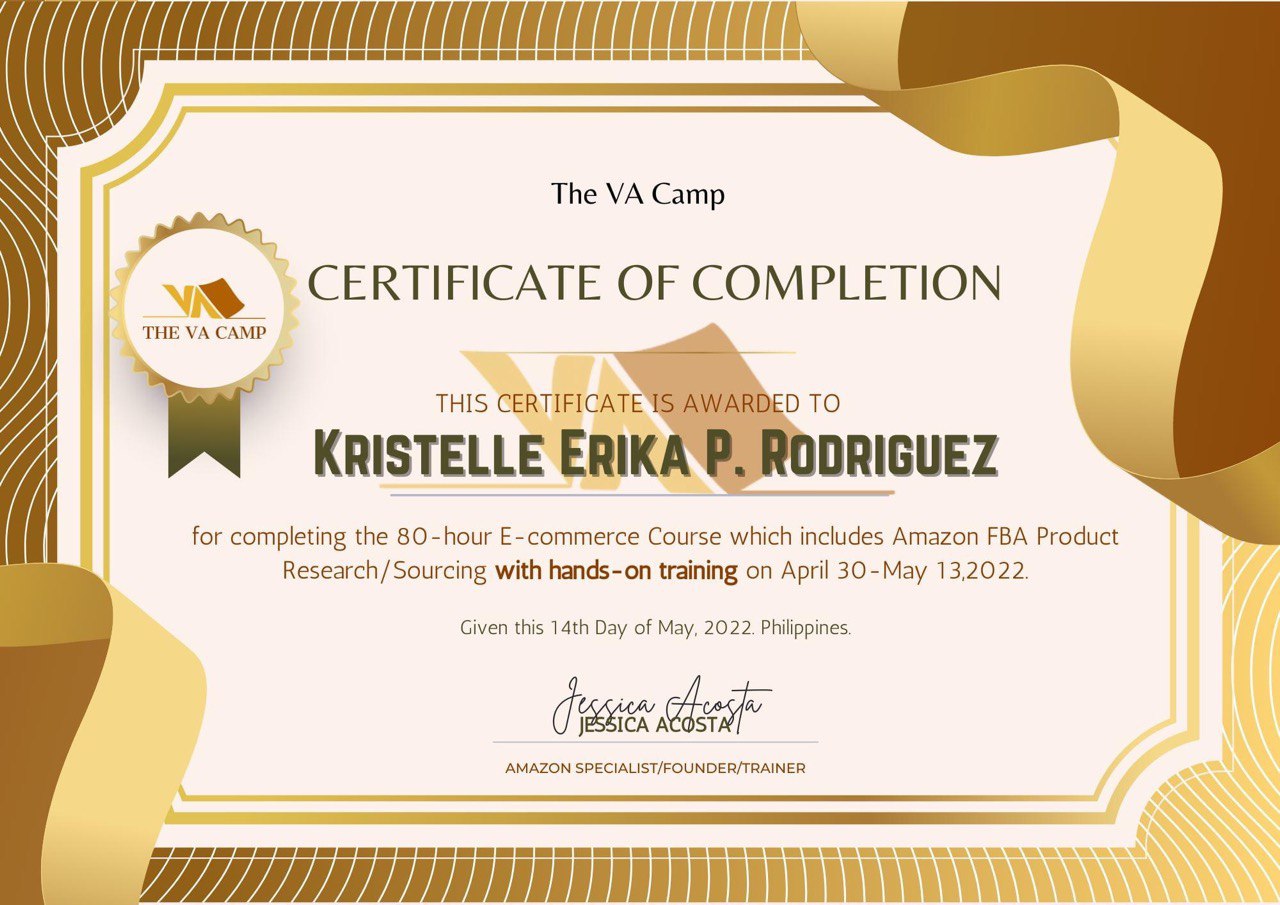 Amazon VA Training Certificate