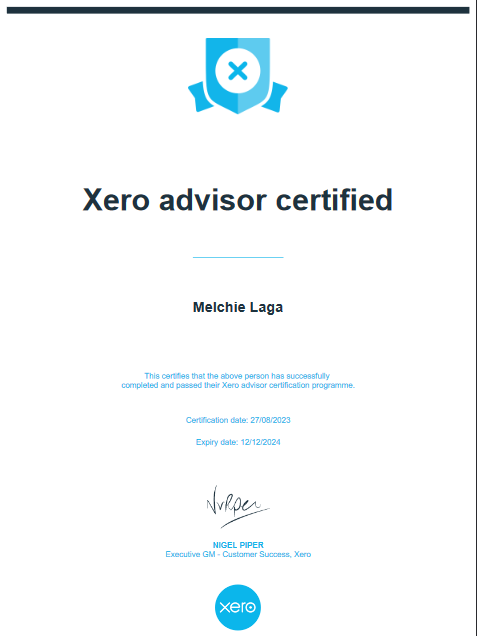 XERO Advisor Certified