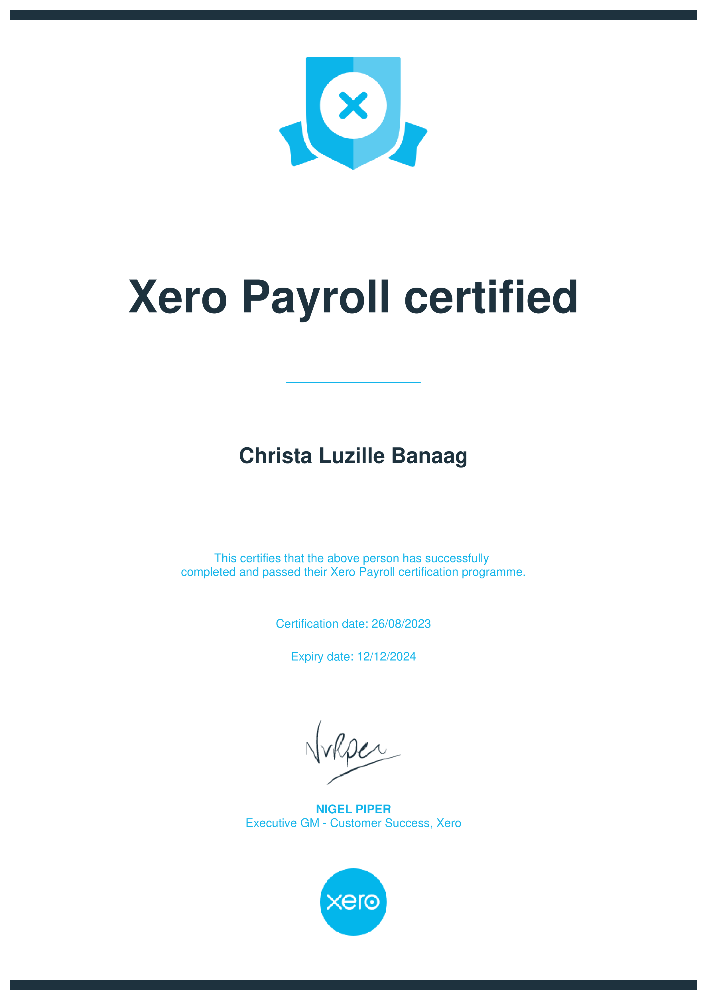 Xero Payroll Certified