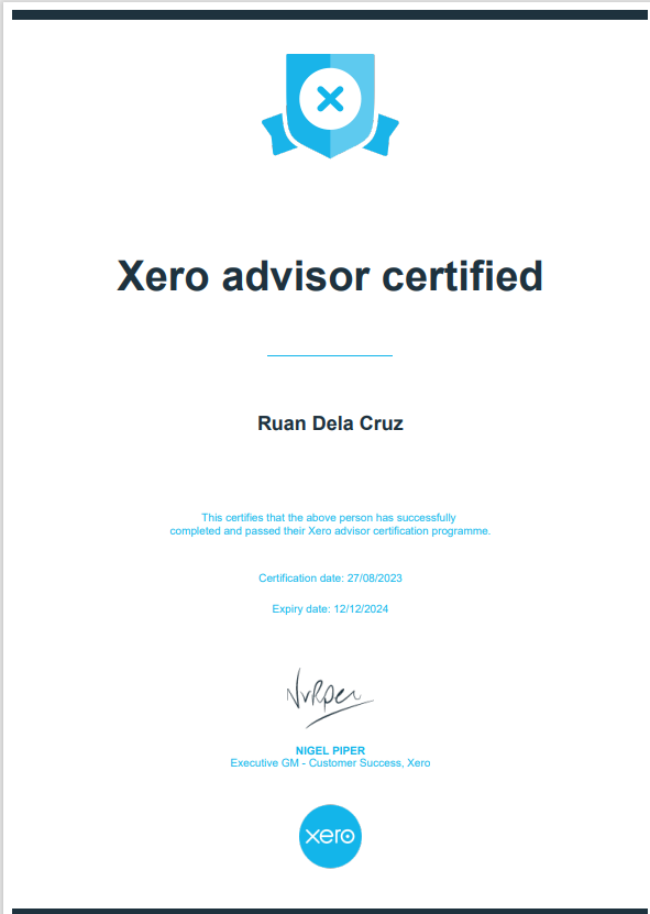 XERO Advisor Certification