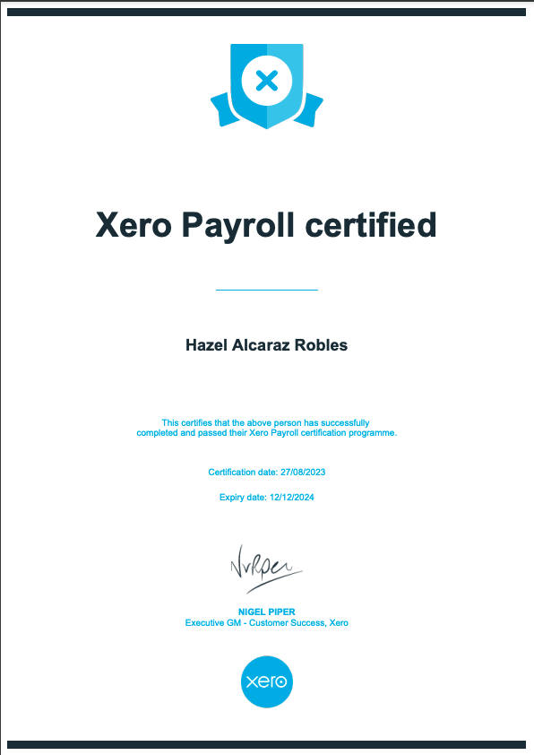 Certified Xero Payroll