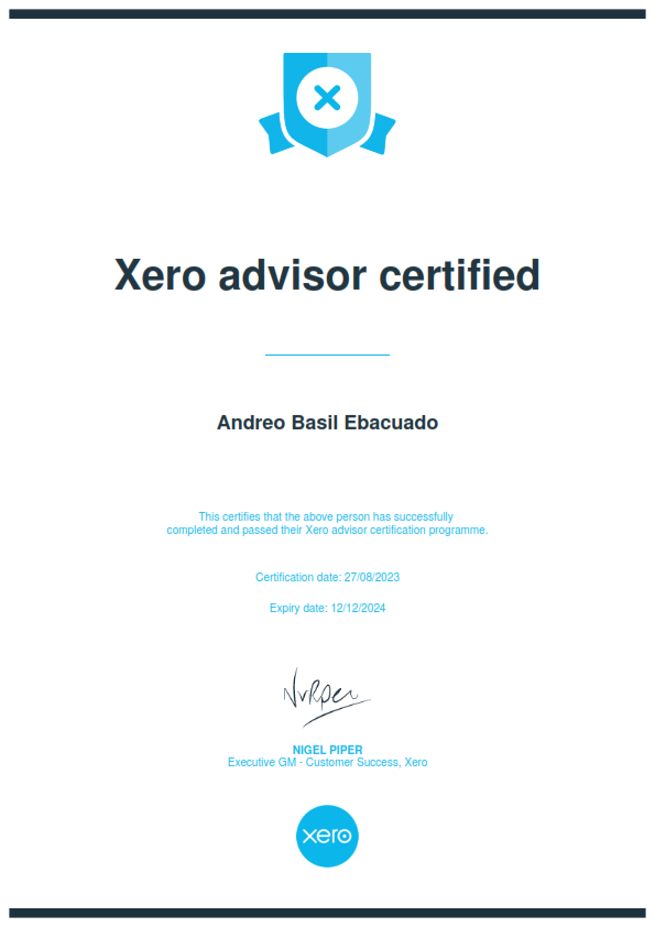 Xero Advisor Certified