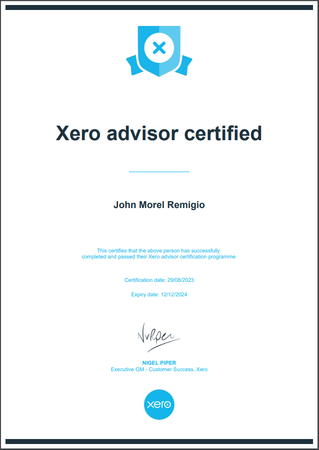 Xero Advisor Certified