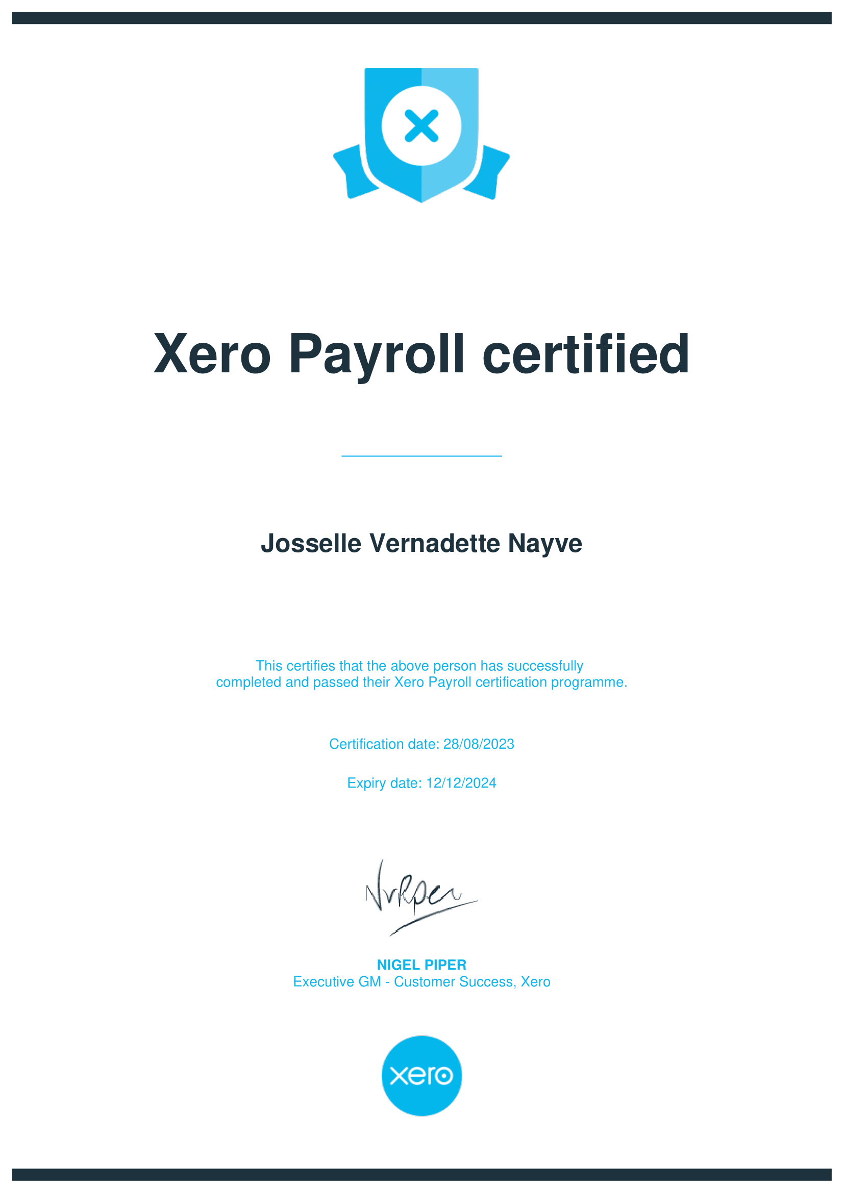 Xero Payroll Certified