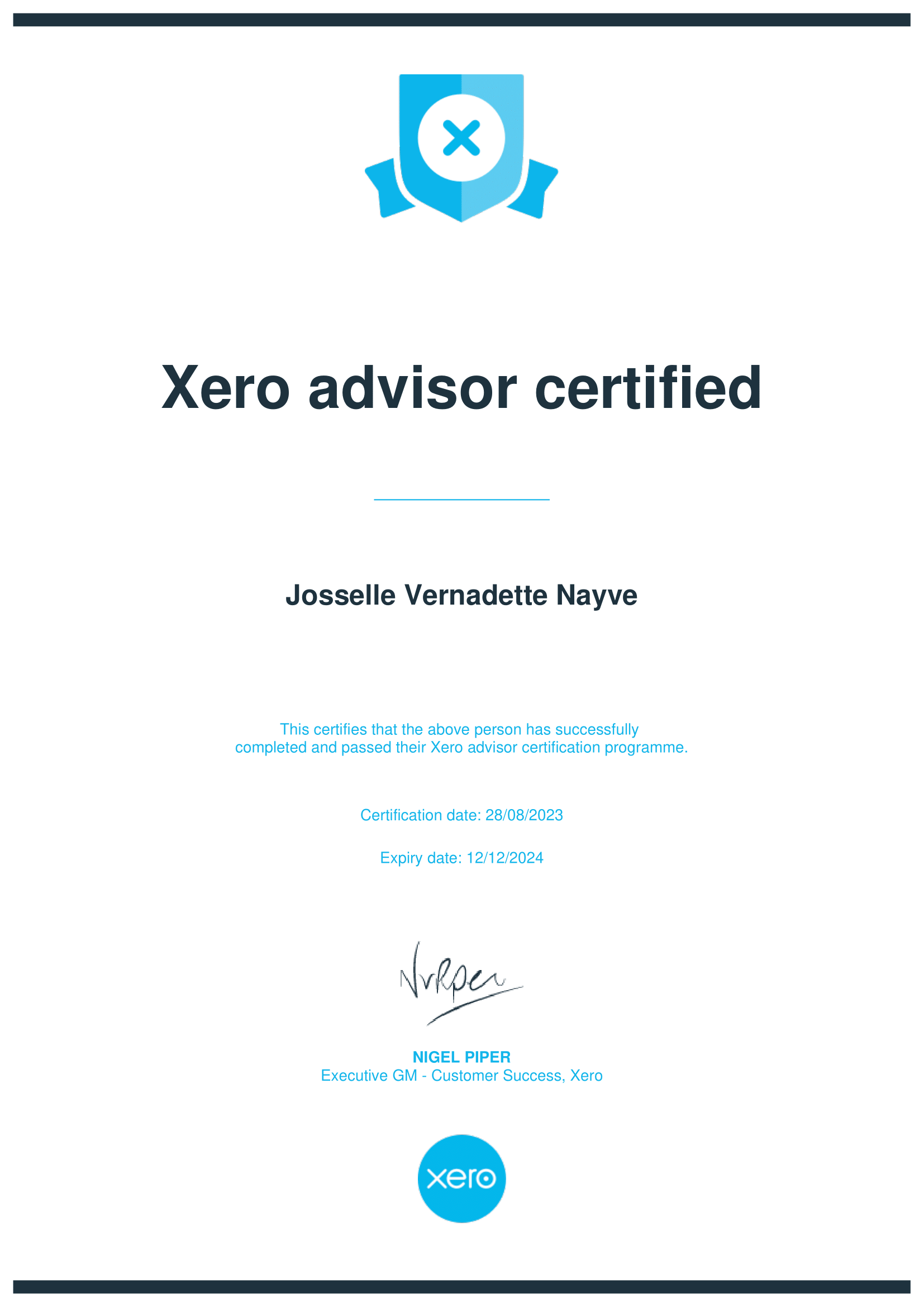 Xero Advisor Certified