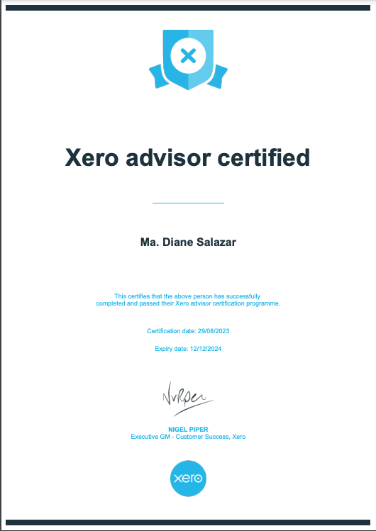 Xero Advisor Certificate