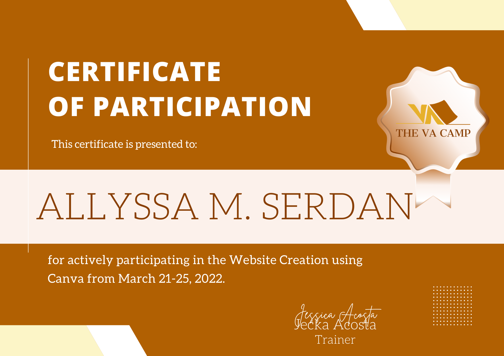 Canva Training Certificate