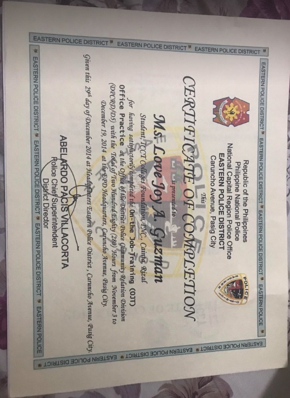 certificate