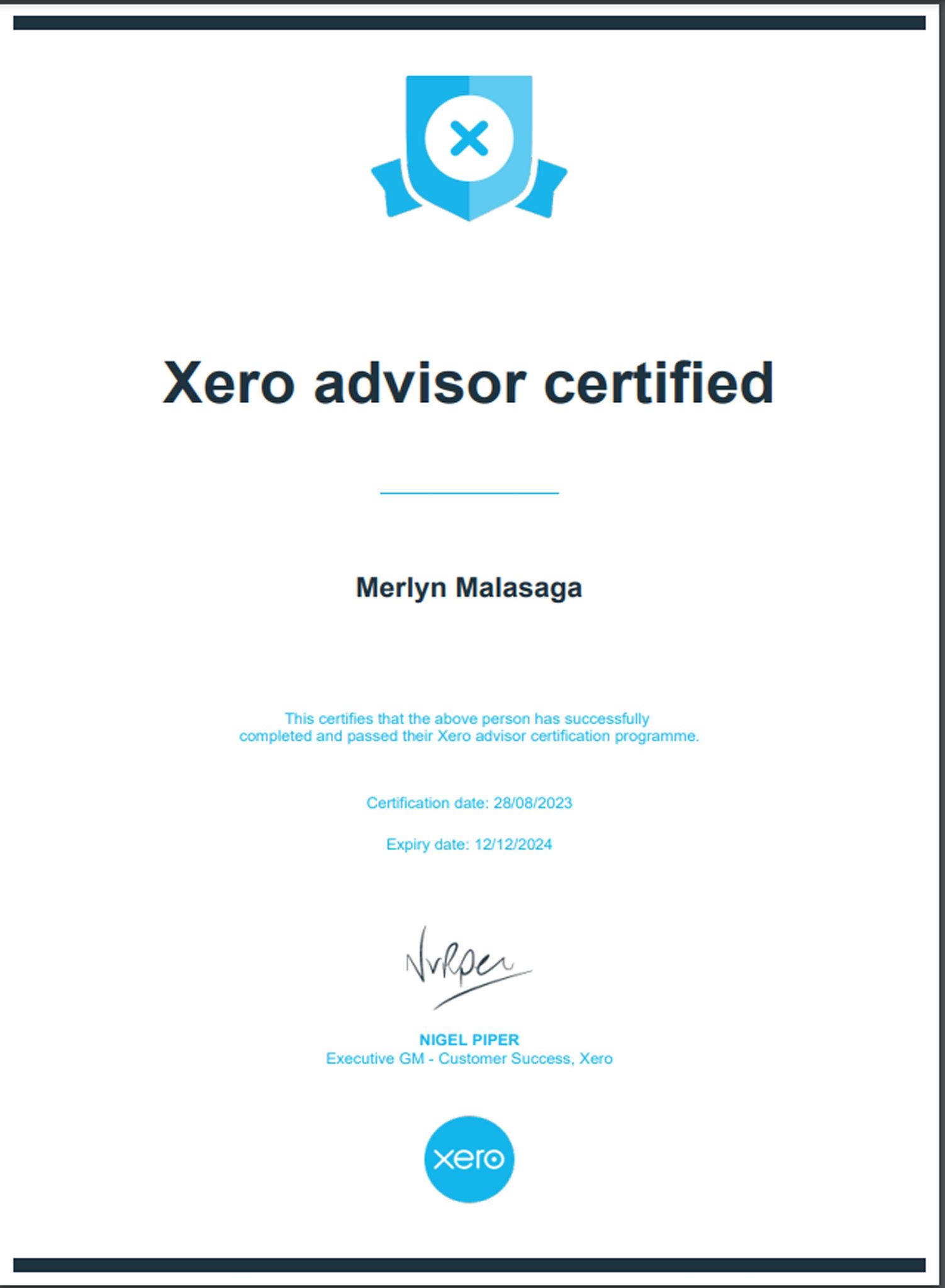 Xero Advisor certified