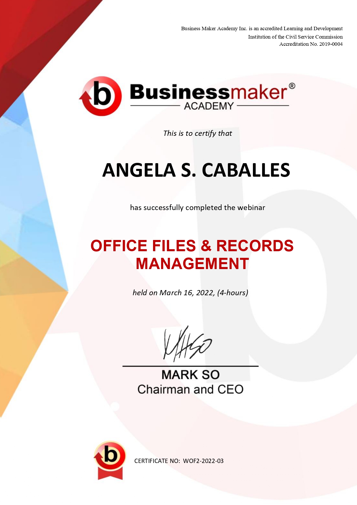 Office Files and Records Management