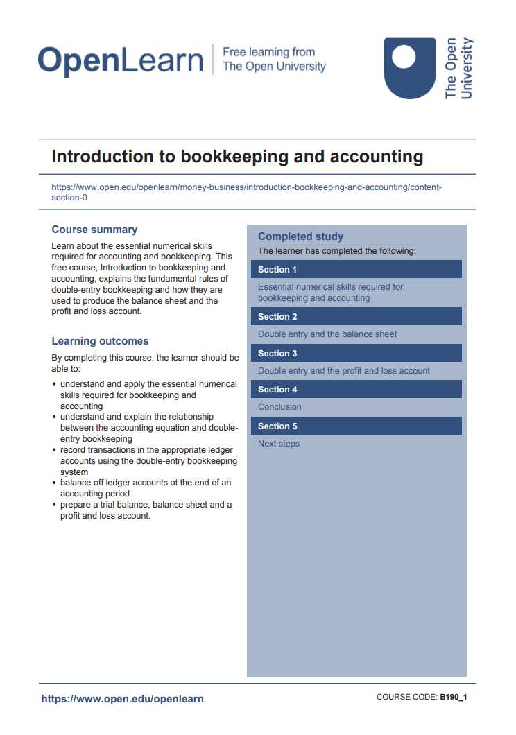 Certificate Introduction to Bookkeeping and Accounting2